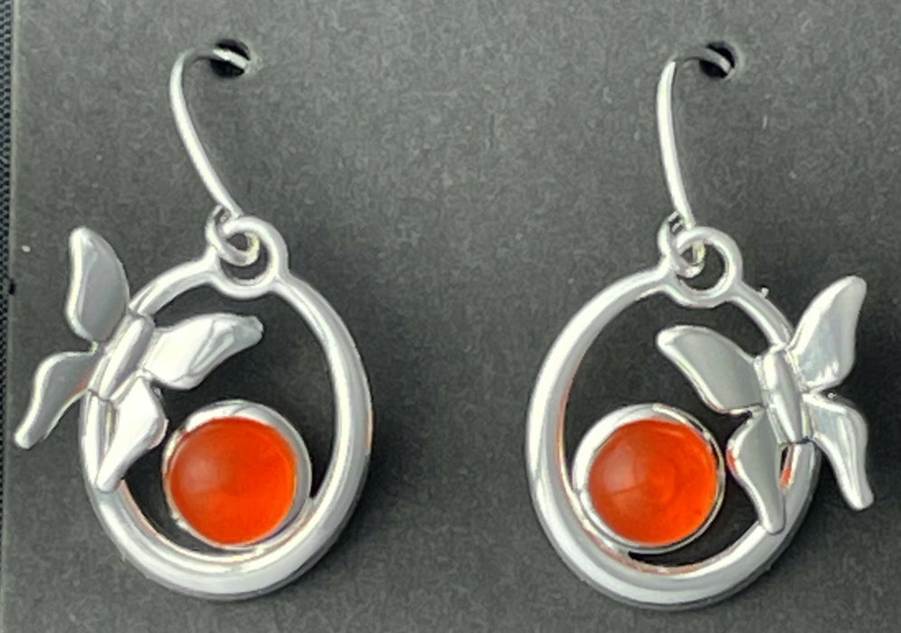 Orange Pop Butterfly Earrings