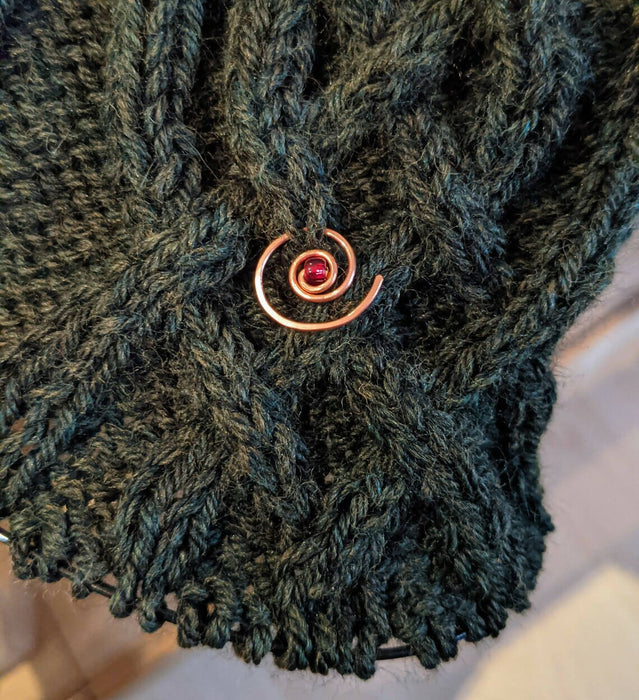 Copper spiral stitch markers